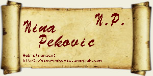 Nina Peković vizit kartica